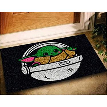 Imagem de Tapete Capacho Baby Yoda 60x40 Mandalorian Casa Entrada Lar