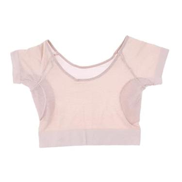 Imagem de Newmind Manga curta com protetores de suor nas axilas, forro de axila, vestido com forro de lençol, absorvente de roupas