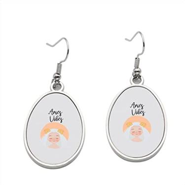 Imagem de Brinco de Áries Vibes – Brincos com pingente para meninas – Presente de festa de aniversário dos namorados, Metal, Sem pedras preciosas