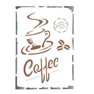 Imagem de Estêncil Para Pintura Simples 15X20 Coffee - Opa1753- Opa