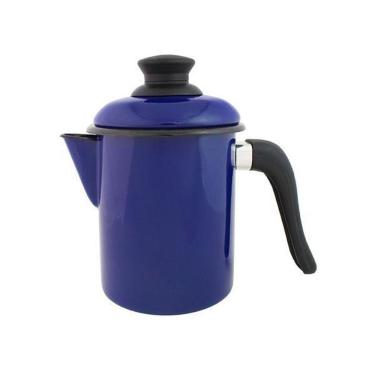 Imagem de Leiteira Esmaltada Ewel Azul 900 Ml, 10 Cm