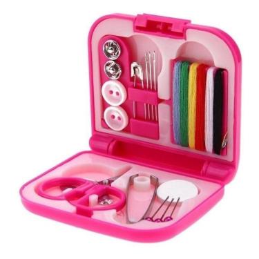 Imagem de Mini Kit De Costura Para Viagem Mão Agulha Linha Tesoura