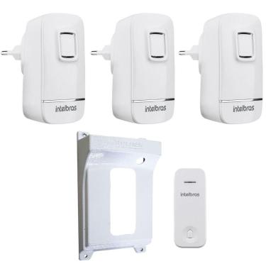 Imagem de Campainha Sem Fio Volume Ajustavel Protetor 3 Pontos Interno