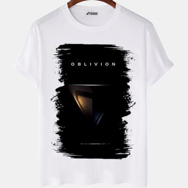 Imagem de Camiseta masculina Oblivion Filme Famoso Arte Capa Camisa Blusa Branca Estampada