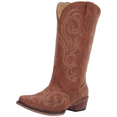 Imagem de ROPER Bota feminina Riley bico redondo casual cano médio salto baixo 2,5-5 cm - preta, Bronze, 37