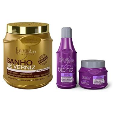 Imagem de Kit Forever Liss Duo Platinum Blond + Banho De Verniz 1kg