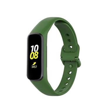 Imagem de Pulseira Extra Compatível com Galaxy Fit2 Sport Silicone Cores Vivas (Verde Militar)