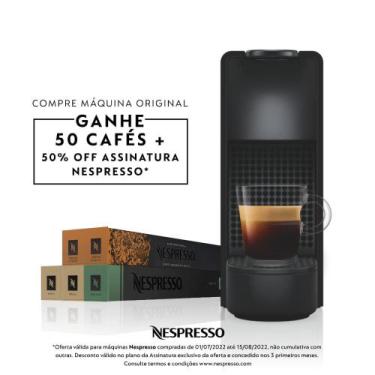 Imagem de Cafeteira Nespresso Essenza Mini Preta 220V + 50 Cápsulas De Café Equi