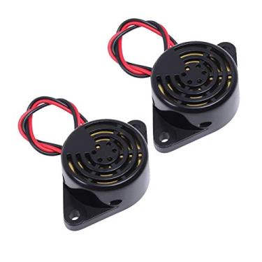 Imagem de 2 peças de campainha piezo, alarme de alarme de campainha Icstation 12 V eletrônico bipe buzzer 100 dB alarme piezo sirene som contínuo para motocicleta carrinho de golfe veículos alarme de carro