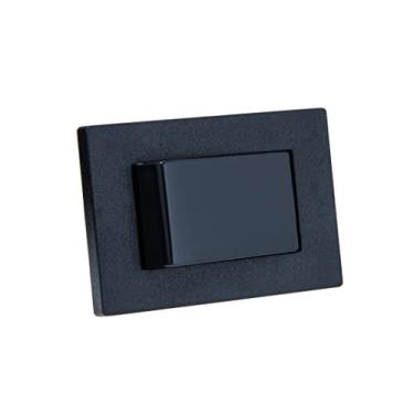 Imagem de Espelho de Tomada Simples Reto com 1 Interruptor Preto