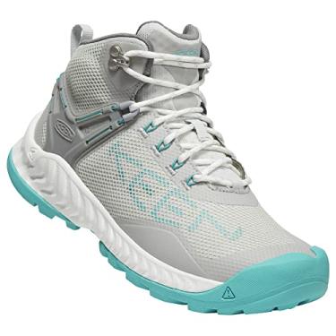 Imagem de KEEN Bota feminina Nxis Evo de altura média, impermeável, com embalagem rápida, Vapor/Porcelana, 14