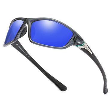 Imagem de (Gray/Dark Blue) - DUBERY Polarised Fishing Sunglasses for Men Women Ultra Light Outdoor Sports Driving Sunglasses UV400 Protection D120