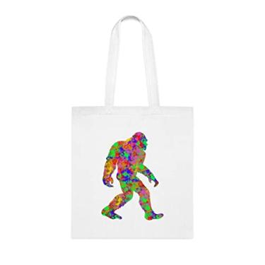 Imagem de Sasquatch Sacola, Sasquatch Tote Presente, Sasquatch Bolsa de Ombro, Sasquatch Sacolas, Reutilizáveis Sasquatch, Cesta de Natal de Aniversário, Presente Para Ela, Bolsa Feminina, Branco