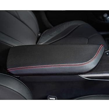 Imagem de INTGET Capa para apoio de braço do console central de carro para Toyota Camry 2018 2019 2020 2021 acessórios interior de couro para descanso do braço do cotovelo capa para console central protetor de tampa (novos pontos vermelhos)