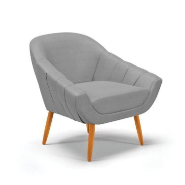 Imagem de Poltrona Giovana Veludo Grafite A131 Luxo Castanho