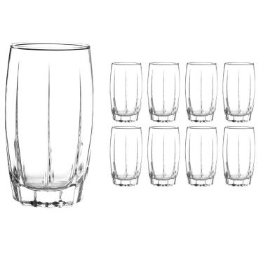 Imagem de kit 8 Copos De Vidro Long Drink 374ML Amadeus transparente