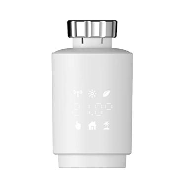 Imagem de Tingpai ZigBee3.0 Válvula termostática do diador Termostato igente Controlador de tempe tu Controle de APP prog mável semanal Controle de voz compatível com Google Home/Al