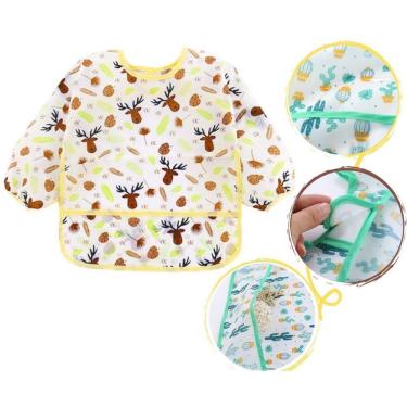 Imagem de Babador Avental Impermeável Manga Longa Estampado