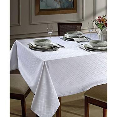 Imagem de Toalha de Mesa Retangular 8 Lugares 1,60 x 2,70m Jacquard Requinte Branca Tj5795 Dohler
