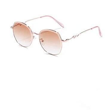 Imagem de Óculos de sol feminino design de moda sem aro óculos de sol feminino vintage moldura de liga clássica tons de designer óculos, 4, tamanho único