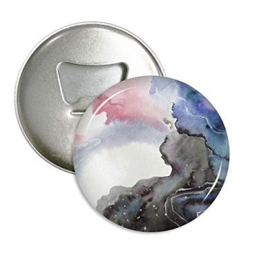 Imagem de Abridor de garrafas abstrato de aquarela com tinta e ímã de geladeira emblema multifuncional