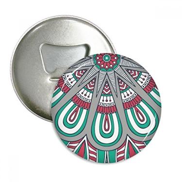 Imagem de Impressão repetida pano colorido pétalas arte abridor de garrafas ímã geladeira emblema multifuncional