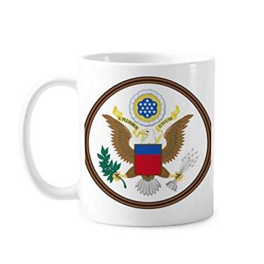 Imagem de Caneca com emblema nacional dos Estados Unidos cerâmica xícara de café porcelana louça
