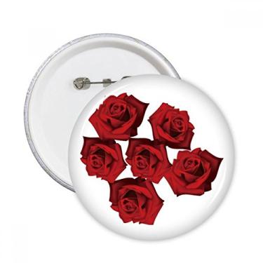 Imagem de Flores de planta, rosa vermelha, flor, planta, alfinetes redondos, emblema, acessório, decoração, 5 peças