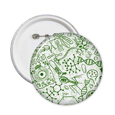 Imagem de Emblema de botão para decoração de microscópio verde, estrutura de células biológicas, 5 peças