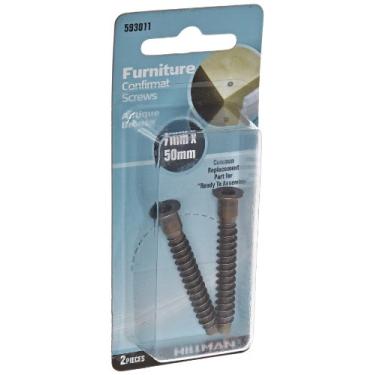 Imagem de The Hillman Group 593011 Parafuso Confirmat Bronze Antigo 7 mm x 50 mm, pacote com 2