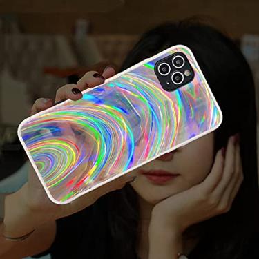 Imagem de 3D Rainbow Glitter Case para iPhone 12 11 Pro Max 12Mini X XR XS Max 7 8 6 6s Plus SE 2020 Soft Silicone Frame Capa Traseira, Prata, Para iPhone 11