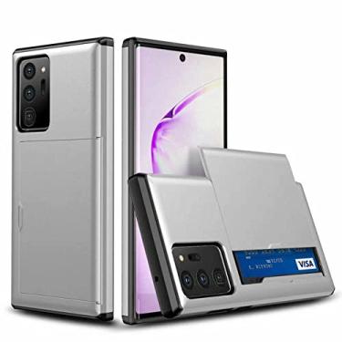 Imagem de Para Samsung S20 Case Carteira com Suporte de Cartão Shell Para Galaxy S20 Plus Ultra Heavy Duty Anti Scratch Capa Dupla Camada, Prata, Para S10 5G