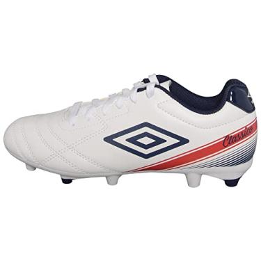 Imagem de Umbro Tênis unissex infantil Classico X Fg Jr, Branco/azul marinho/vermelho, 3.5 Little Kid