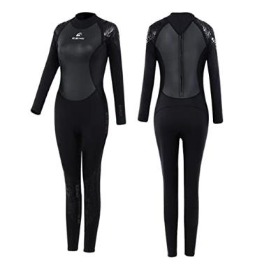 Imagem de Roupa de mergulho de neoprene de 3 mm, zíper nas costas, traje de mergulho de corpo inteiro, roupa de banho de manga comprida para mulheres jovens homens, mulheres e homens, snorkeling, surfe, mergulho, natação, caiaque, vela, canoagem, feminino, PP