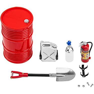 Imagem de ShareGoo RC Rock Crawler Simulação Acessórios Decoração Extintor de Incêndio, Recipiente de Tambor de Óleo, Garrafa Nos, Mini Tanque de Combustível, Pá para Traxxas TRX-4 Axial SCX10 D90 Tamiya CC01 1/10 RC Crawler