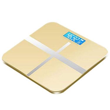 Imagem de balança de banheiro digital com plataforma superdimensionada, display lcd de fácil leitura, balança pessoal de design ultrafino, balança corporal feita de vidro de segurança