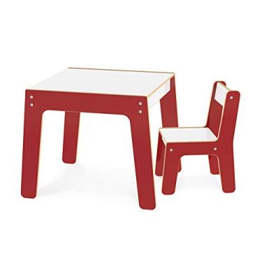 Imagem de Conjunto Mesa + Cadeira Infantil Vermelho - Junges
