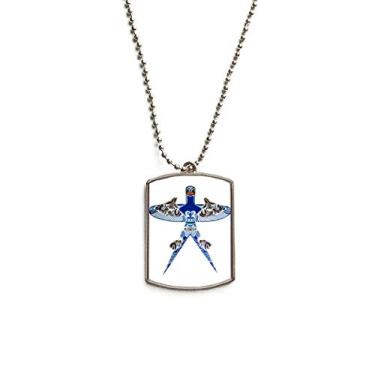 Imagem de DIYthinker Colar com pingente de corrente de aço inoxidável padrão tradicional de pipa da cultura chinesa