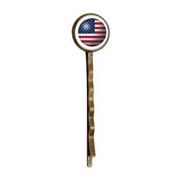 Imagem de Bandana Bobby Pin com a bandeira nacional dos EUA futebol americano retrô de metal