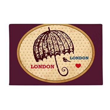 Imagem de DIYthinker Carimbo de guarda-chuva britânico de Londres Tapete antiderrapante para porta de banheiro