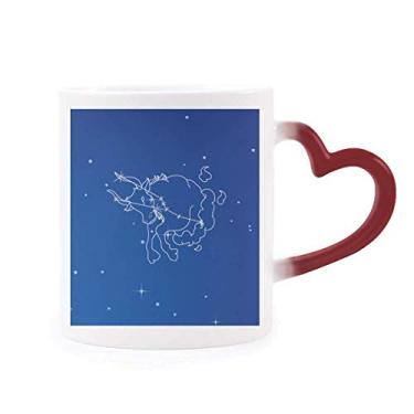 Imagem de Caneca Star Universe Taurus Padrão Constelação Sensível ao Calor Caneca Vermelha Mudança de Cor