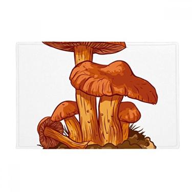 Imagem de DIYthinker Tapete de porta de banheiro com ilustração de criatura de cogumelo laranja