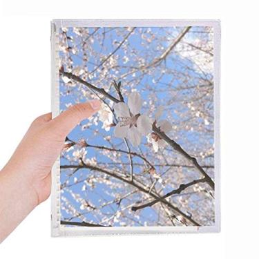 Imagem de Caderno de fotografia de galhos de flor de cerejeira com folhas soltas para diário recarregável