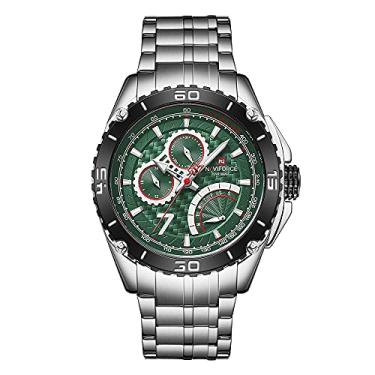 Imagem de Relógio digital masculino NAVIFORCE Relógio masculino à prova d'água esportivo de luxo aço inoxidável analógico militar quartzo relógio de negócios relógio de pulso, NF9183-S/GN