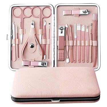 Imagem de Staright Kit profissional de ferramentas de manicure e pedicure com 18 peças, com agulha para acne, lixa de unha, aparador de pelos do nariz, tesoura para sobrancelha