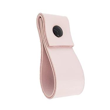 Imagem de Puxador Doba Parafuso - Textura de Couro Rosa - Parafuso Preto