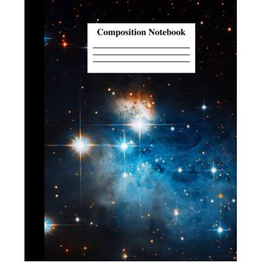 Imagem de Composition Notebook: Wide Ruled Paper Notebook Journal | Astronomy | Space | Moon | Night Sky | Planet | Universe | Celestial | Stargazing | Blue | ... Workbook for Girls Boys Kids Teens Students
