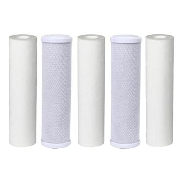 Imagem de Genérico Kit Filtro Polipropileno 5 Micra + Carbon Block 9 3/4 (3 Unidades)