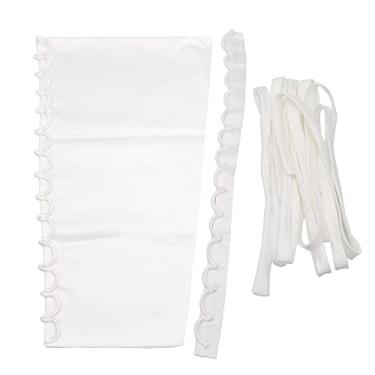 Imagem de 3 pçs/conjunto de espartilho de cetim kit de substituição com zíper vestido de casamento de renda nas costas tecido DIY artesanato vestido de casamento acessórios materiais (branco)