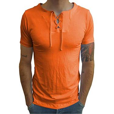 Imagem de Camiseta Bata Viscose Com Elastano Manga Curta tamanho:p;cor:laranja
